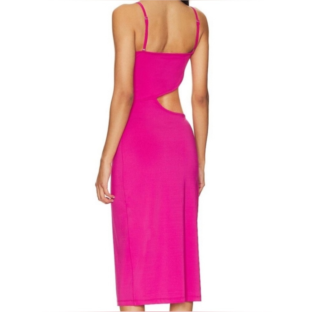 Solid & Striped Cameron Dress Hibiscus Pink Cut Out Midi Dress Medium New w Tags - Picture 2 of 10